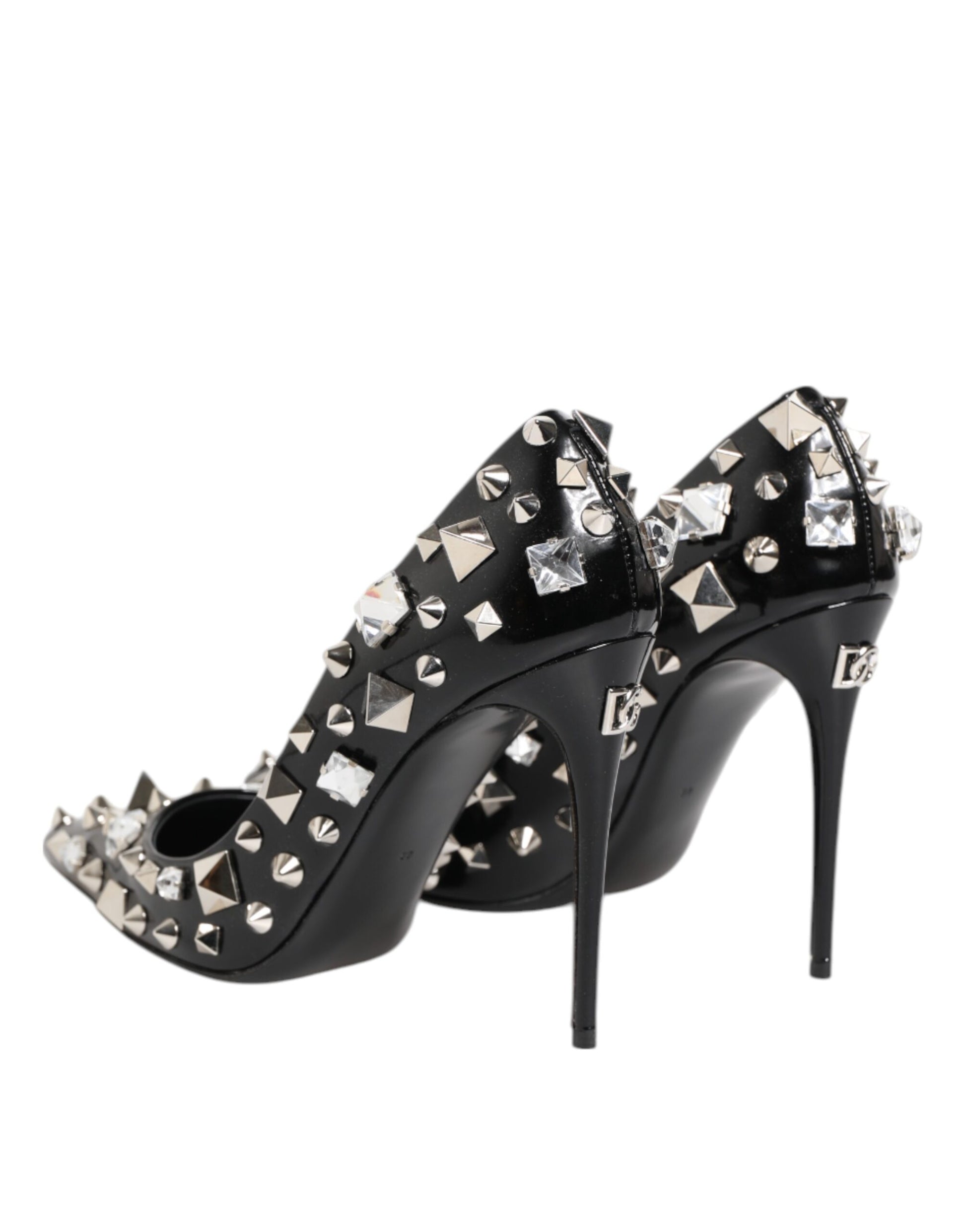 Dolce & Gabbana Black Crystals Studs Stiletto Pumps