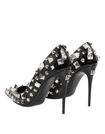 Dolce & Gabbana Black Crystals Studs Stiletto Pumps
