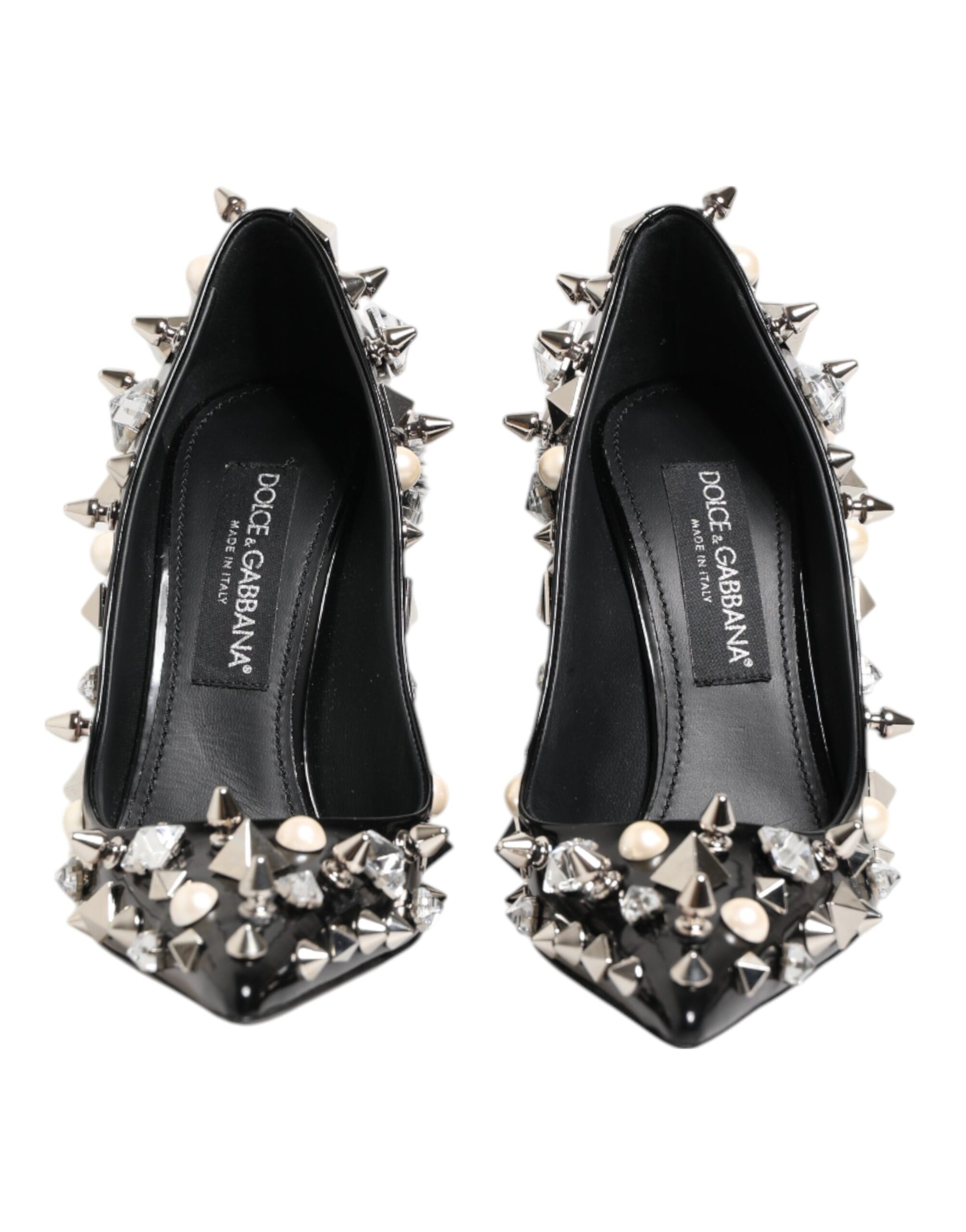 Dolce & Gabbana Black Crystals Studs Stiletto Pumps