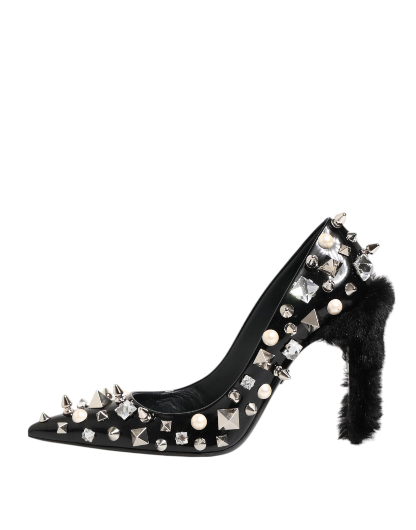 Dolce & Gabbana Black Crystals Studs Stiletto Pumps