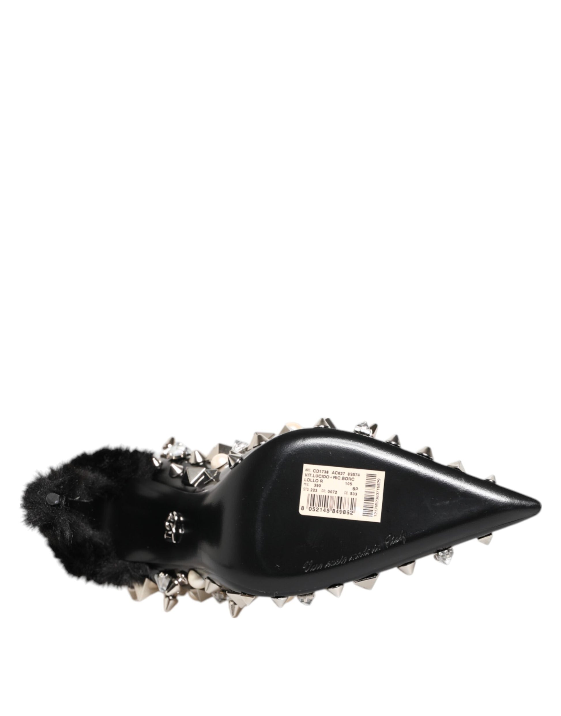 Dolce & Gabbana Black Crystals Studs Stiletto Pumps