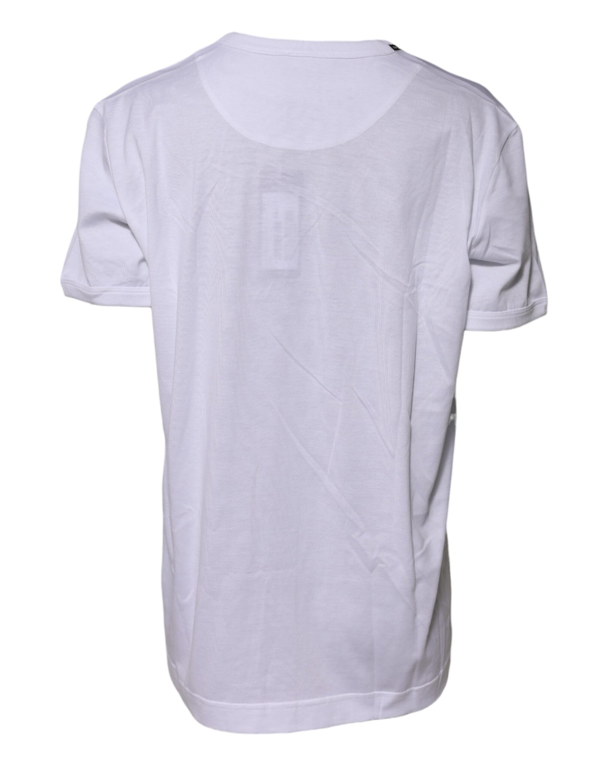 Dolce & Gabbana White Cotton Goodluck 2022 Crew Neck T-Shirt