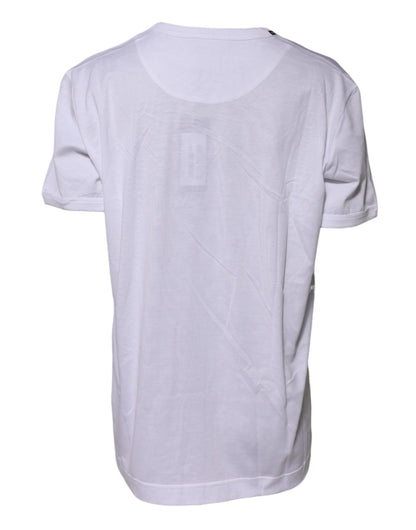 Dolce & Gabbana White Cotton Goodluck 2022 Crew Neck T-Shirt