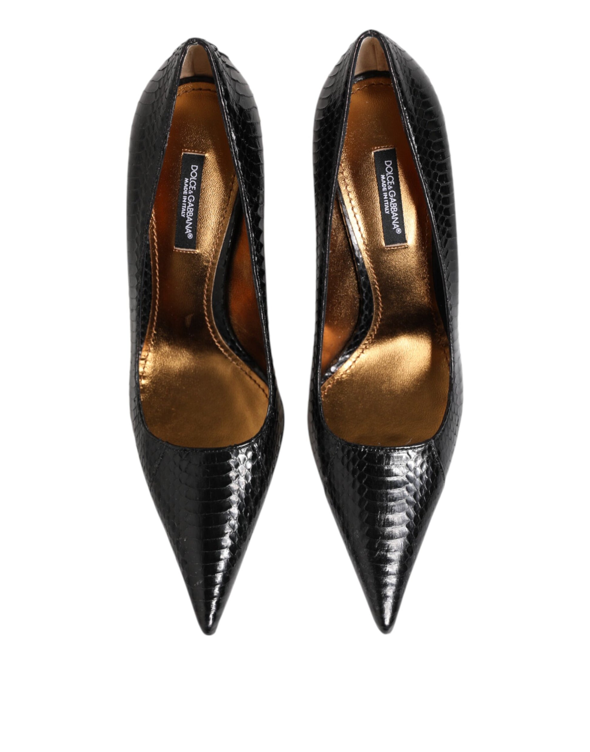 Dolce & Gabbana Black Exotic Leather Stiletto Pumps