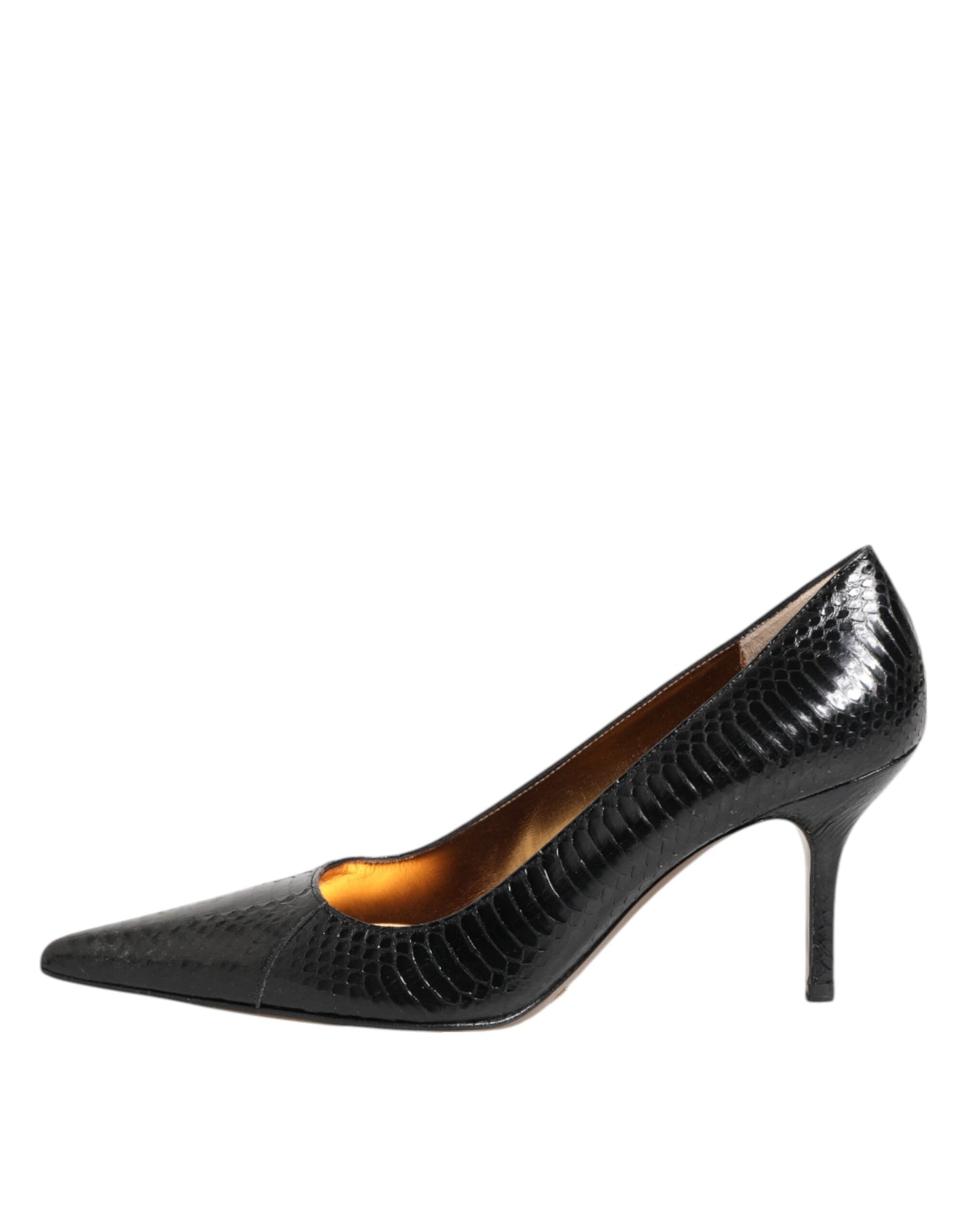 Dolce & Gabbana Black Exotic Leather Stiletto Pumps