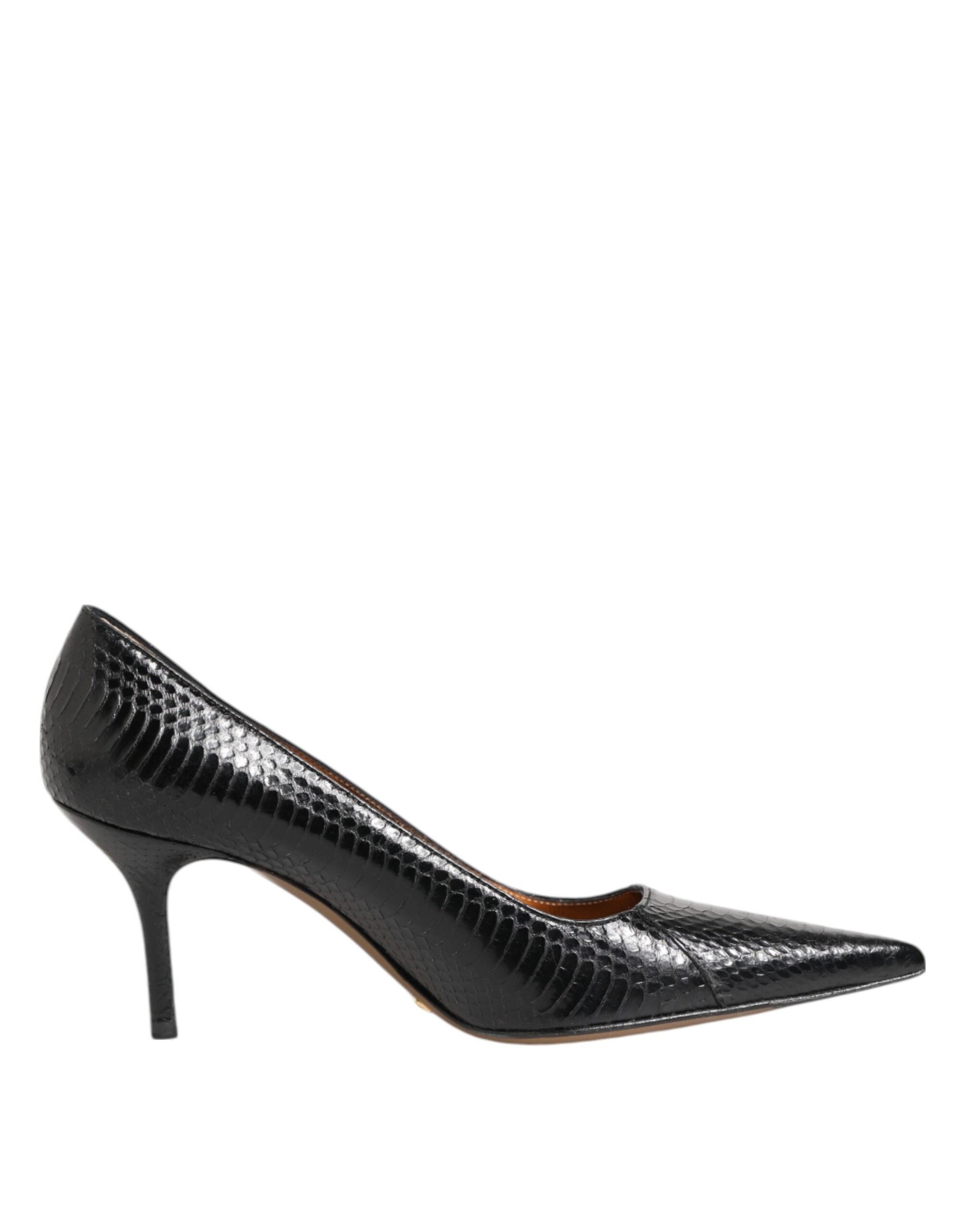 Dolce & Gabbana Black Exotic Leather Stiletto Pumps