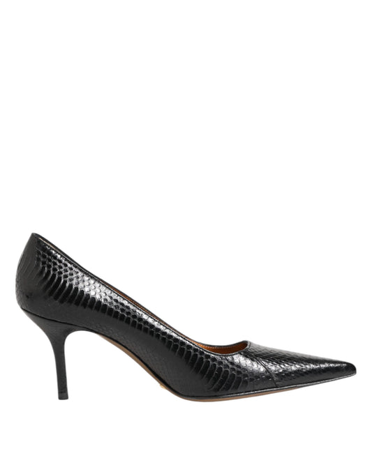 Dolce & Gabbana Black Exotic Leather Stiletto Pumps