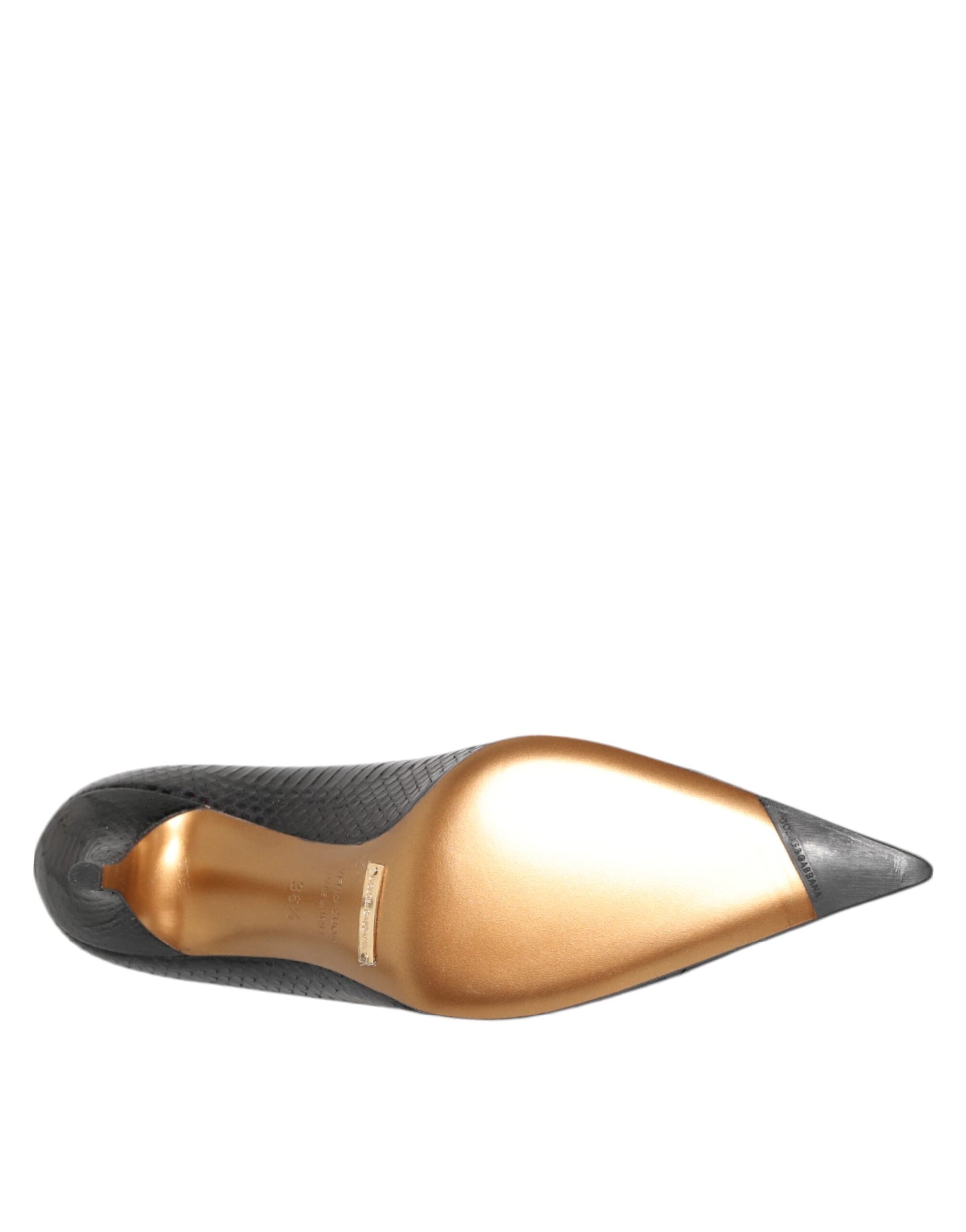 Dolce & Gabbana Black Exotic Leather Stiletto Pumps