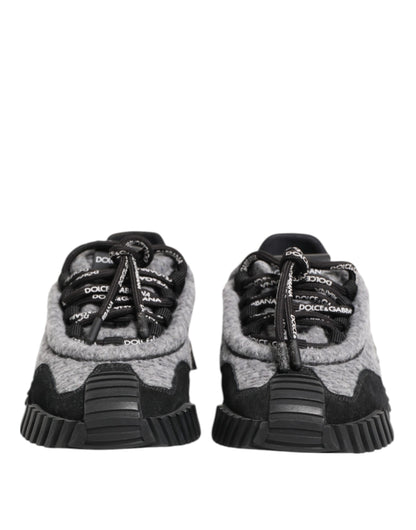 Dolce & Gabbana Black Gray NS1 Low Top Sneakers