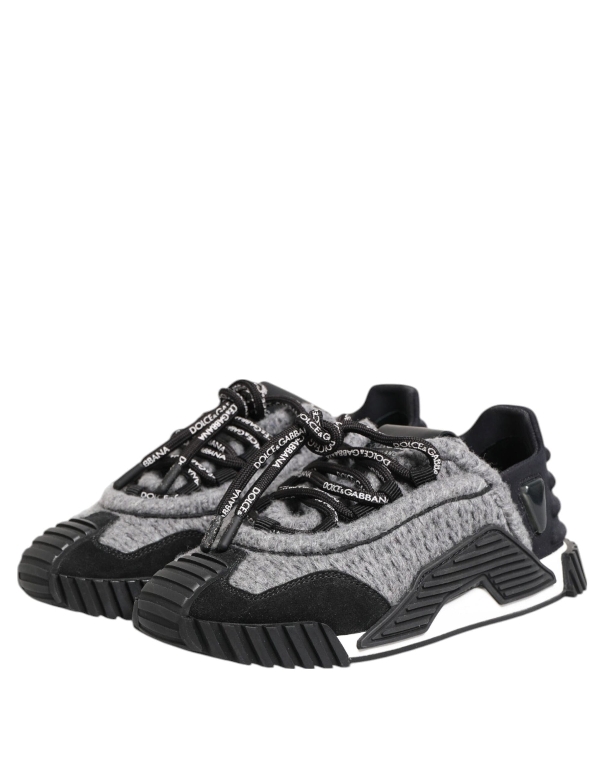 Dolce & Gabbana Black Gray NS1 Low Top Sneakers