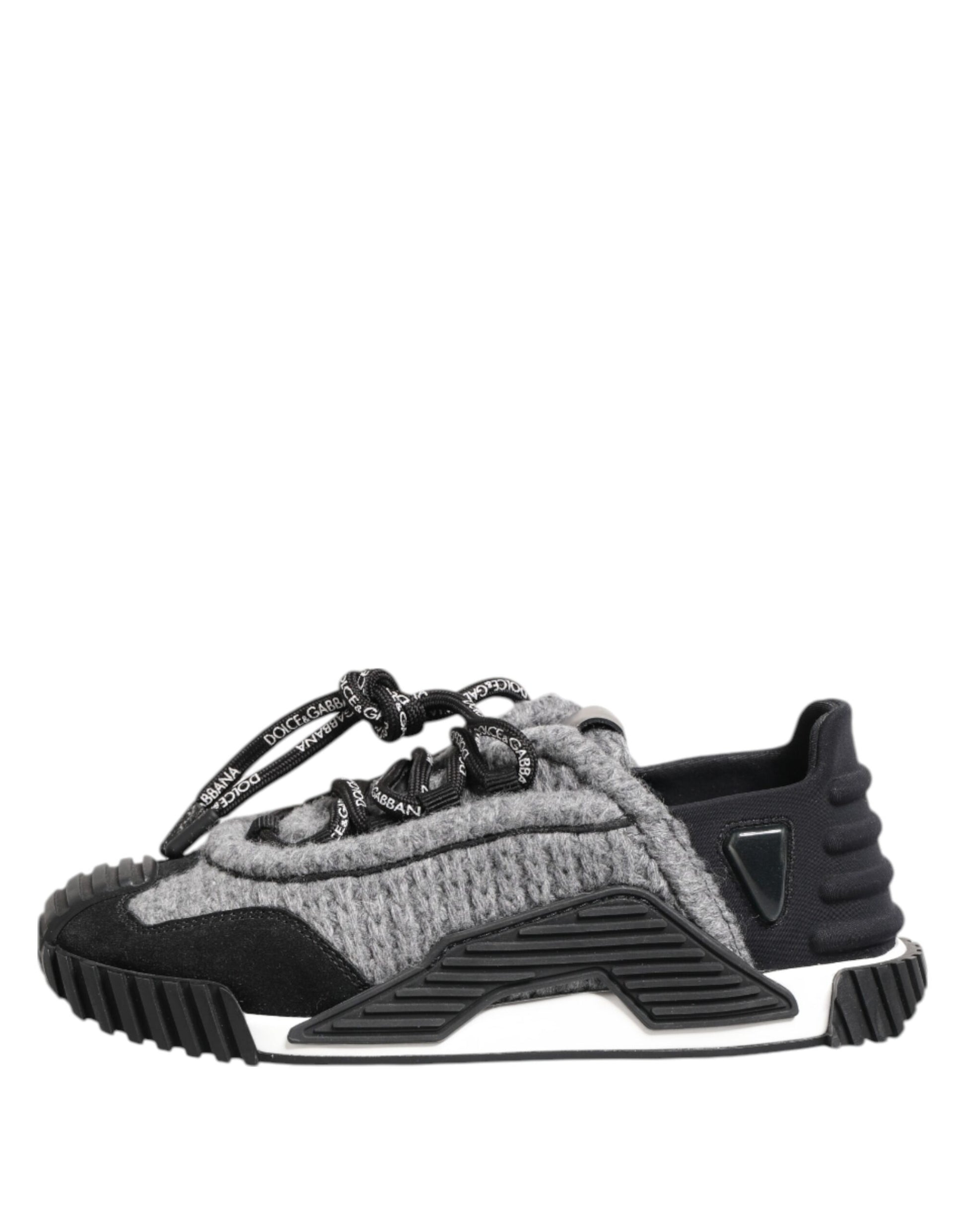 Dolce & Gabbana Black Gray NS1 Low Top Sneakers