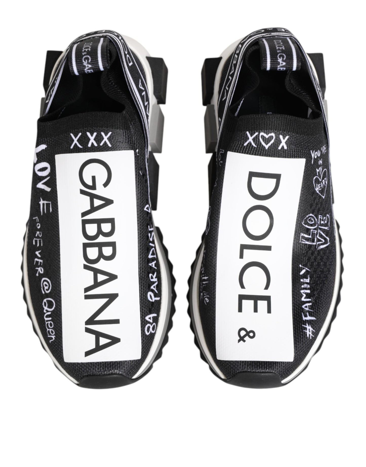 Dolce & Gabbana Black White Sorrento Low Top Sneakers
