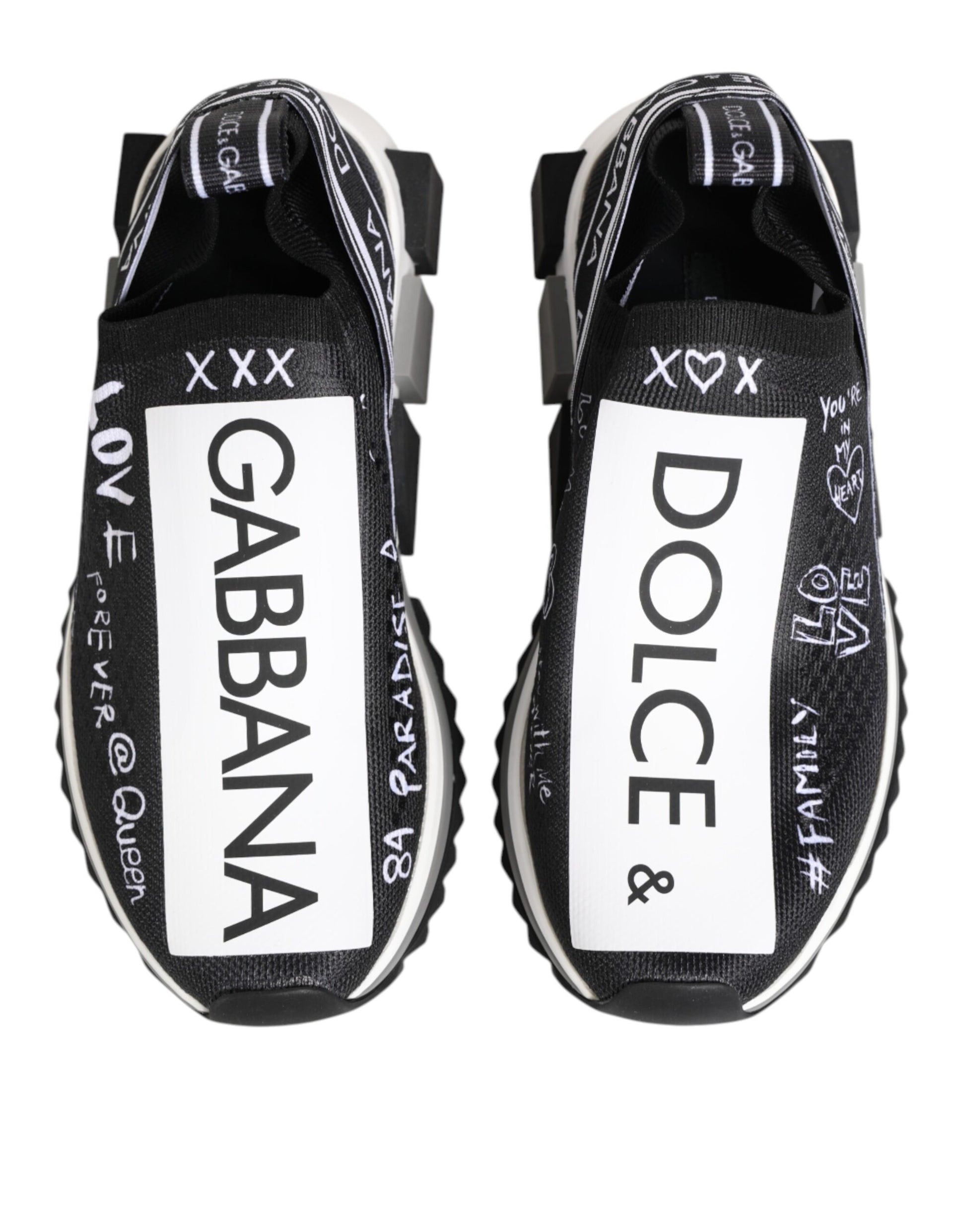 Dolce & Gabbana Black White Sorrento Low Top Sneakers