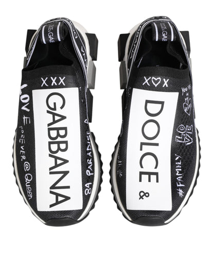 Dolce & Gabbana Black White Sorrento Low Top Sneakers