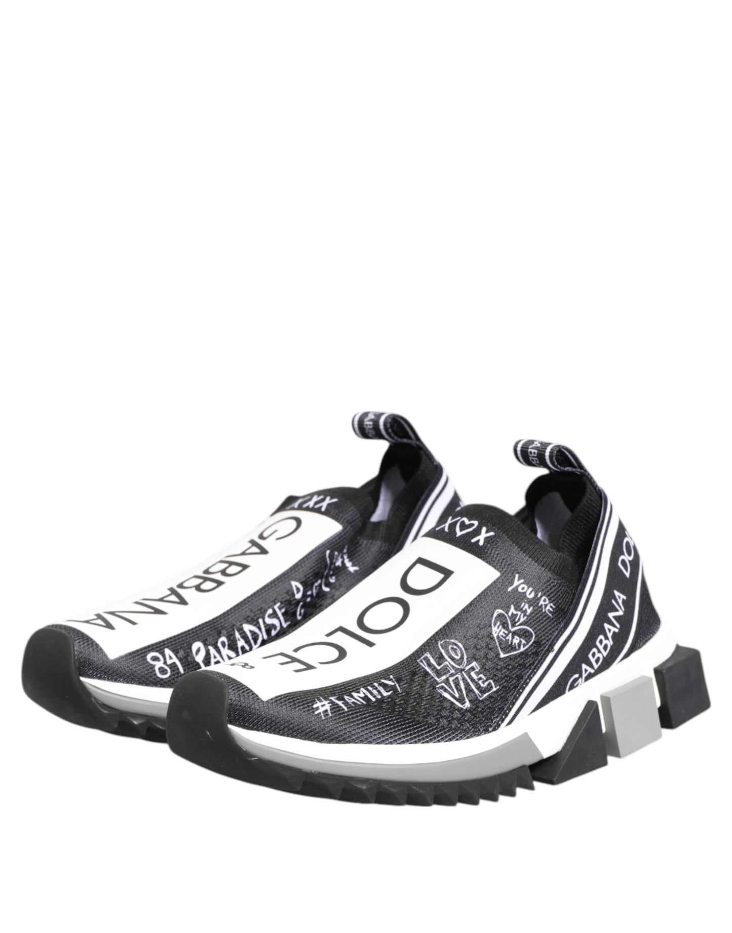 Dolce & Gabbana Black White Sorrento Low Top Sneakers