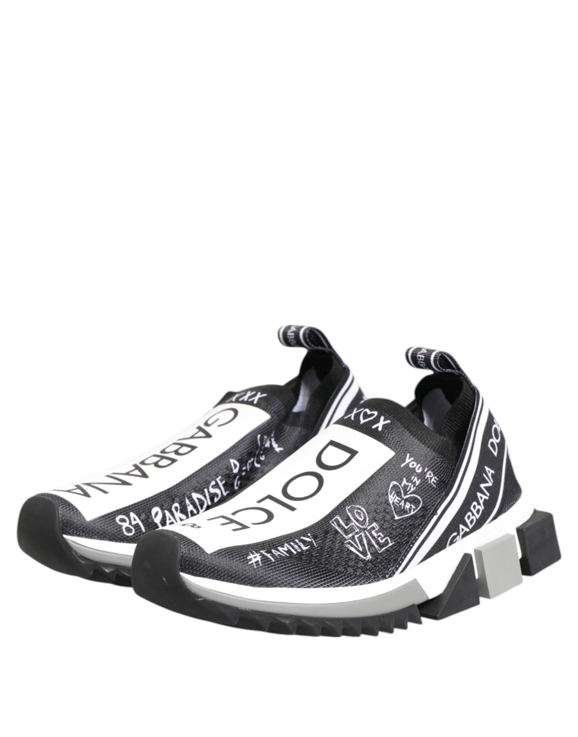 Dolce & Gabbana Black White Sorrento Low Top Sneakers
