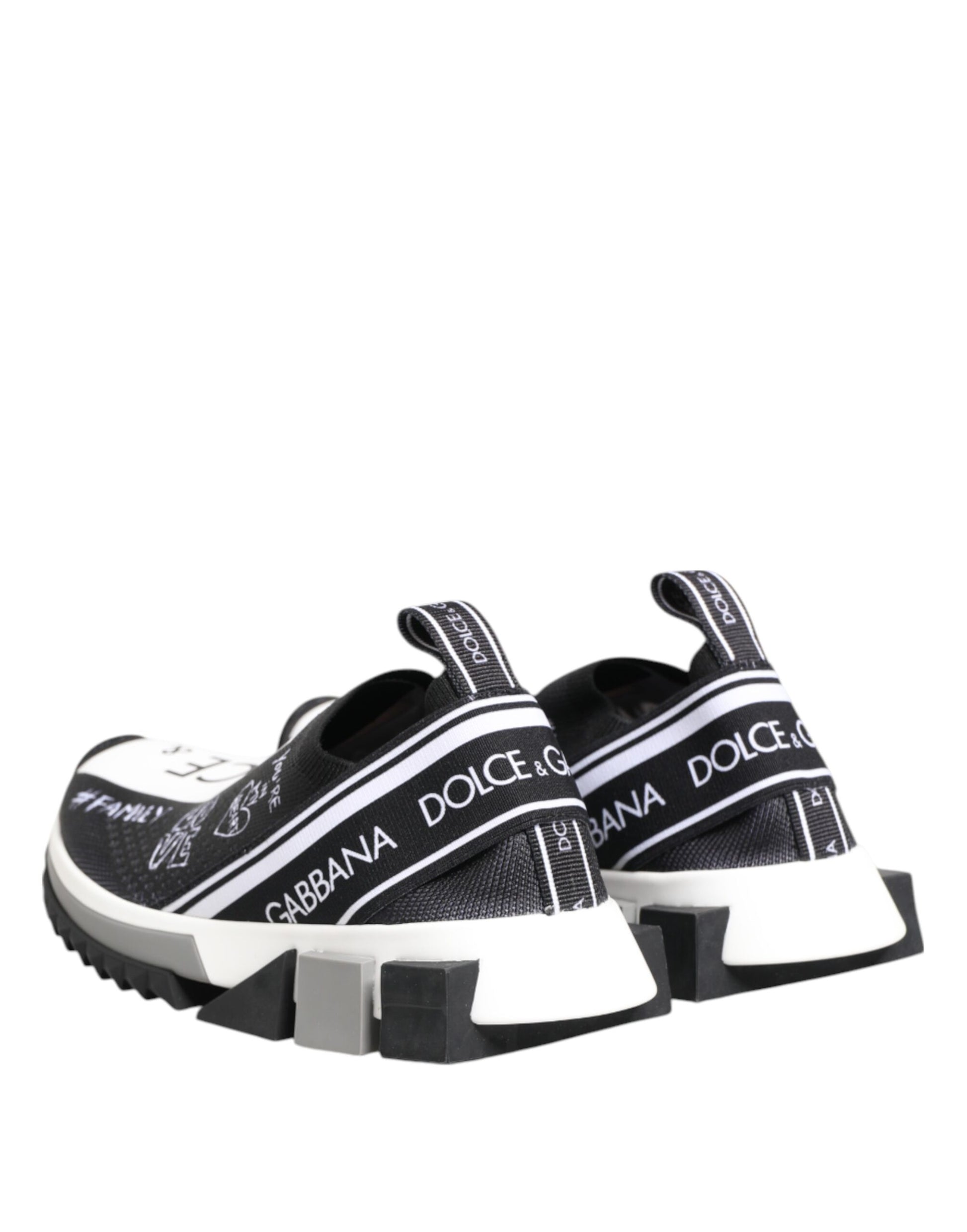 Dolce & Gabbana Black White Sorrento Low Top Sneakers