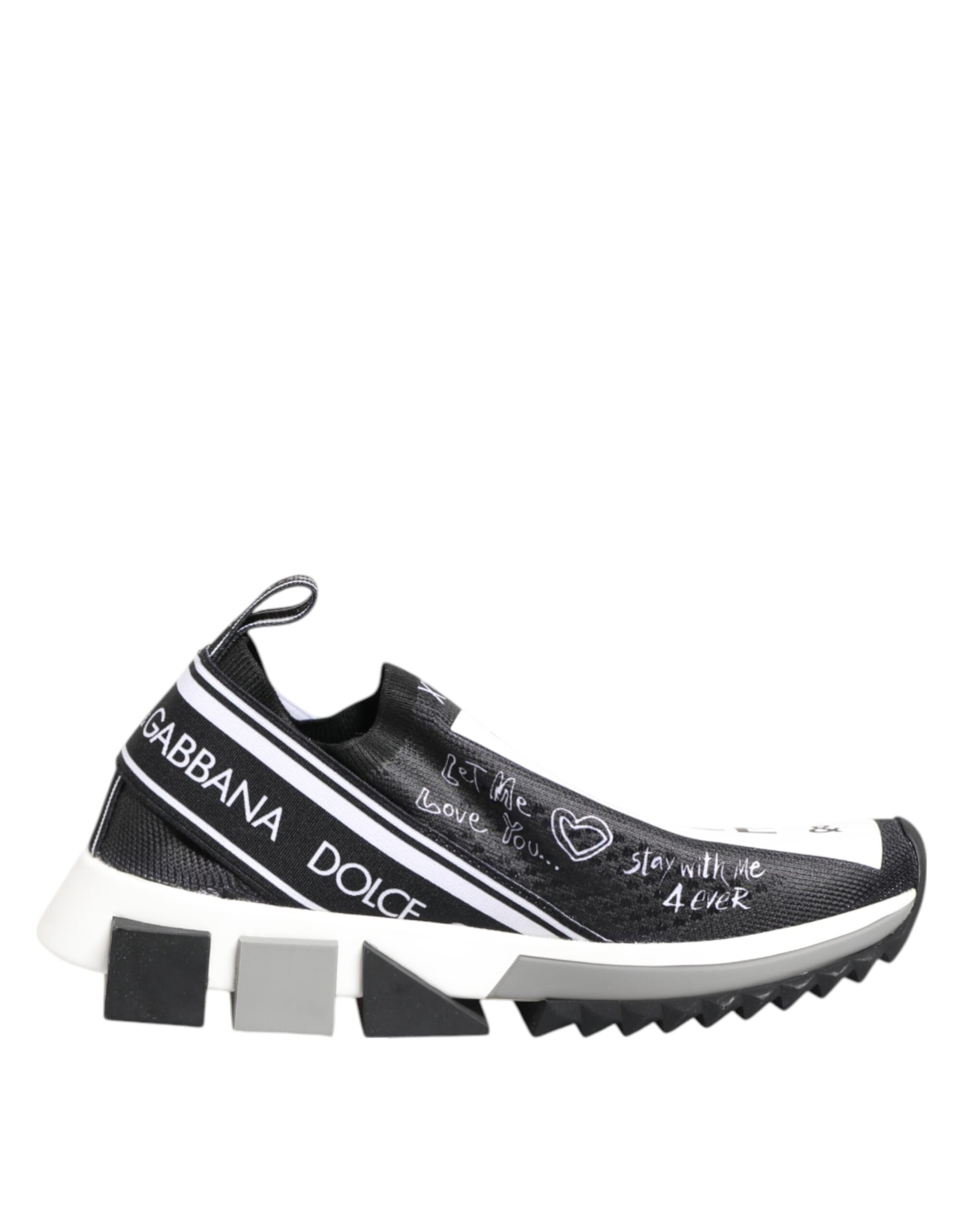 Dolce & Gabbana Black White Sorrento Low Top Sneakers