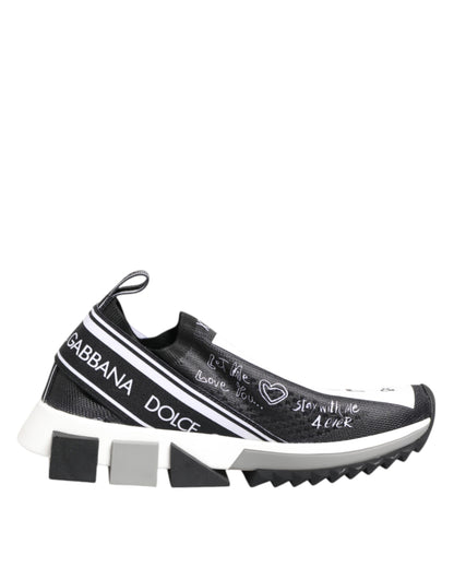 Dolce & Gabbana Black White Sorrento Low Top Sneakers