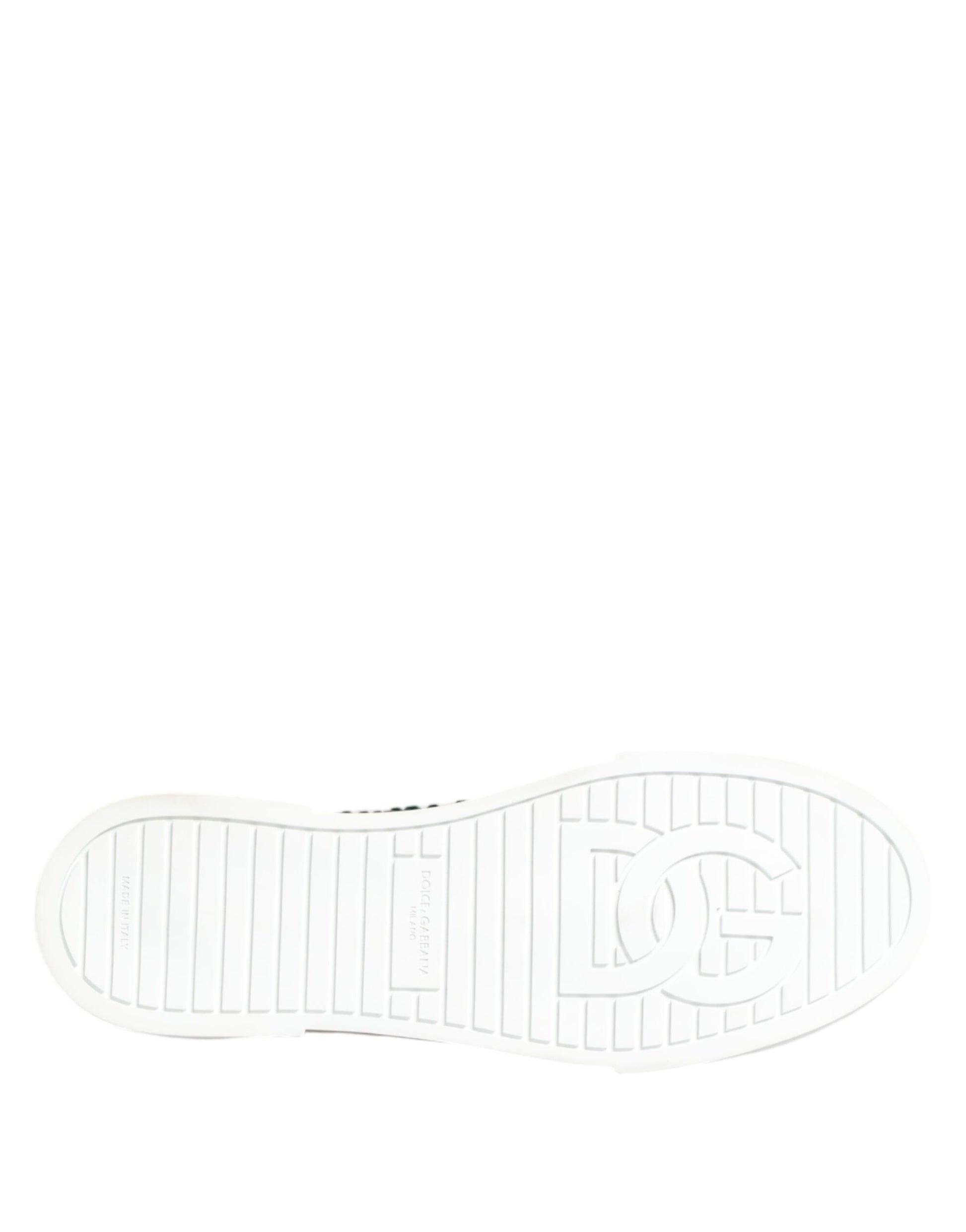 Dolce & Gabbana Green Portofino Crystal DG Logo Sneakers