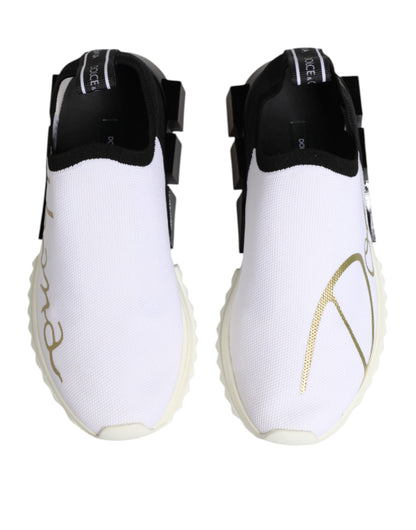Dolce & Gabbana White Black Low Top Sorrento Sneakers