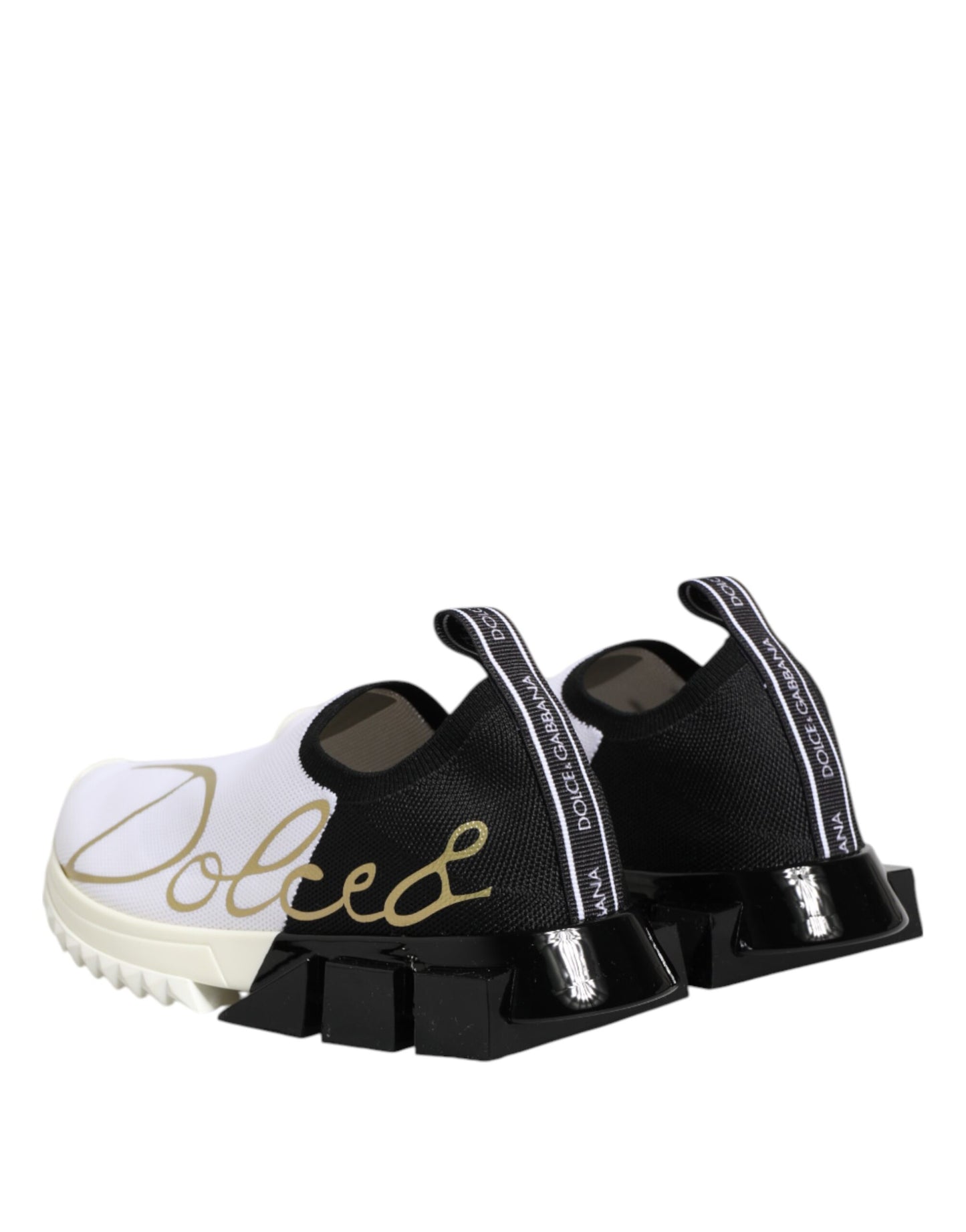 Dolce & Gabbana White Black Low Top Sorrento Sneakers