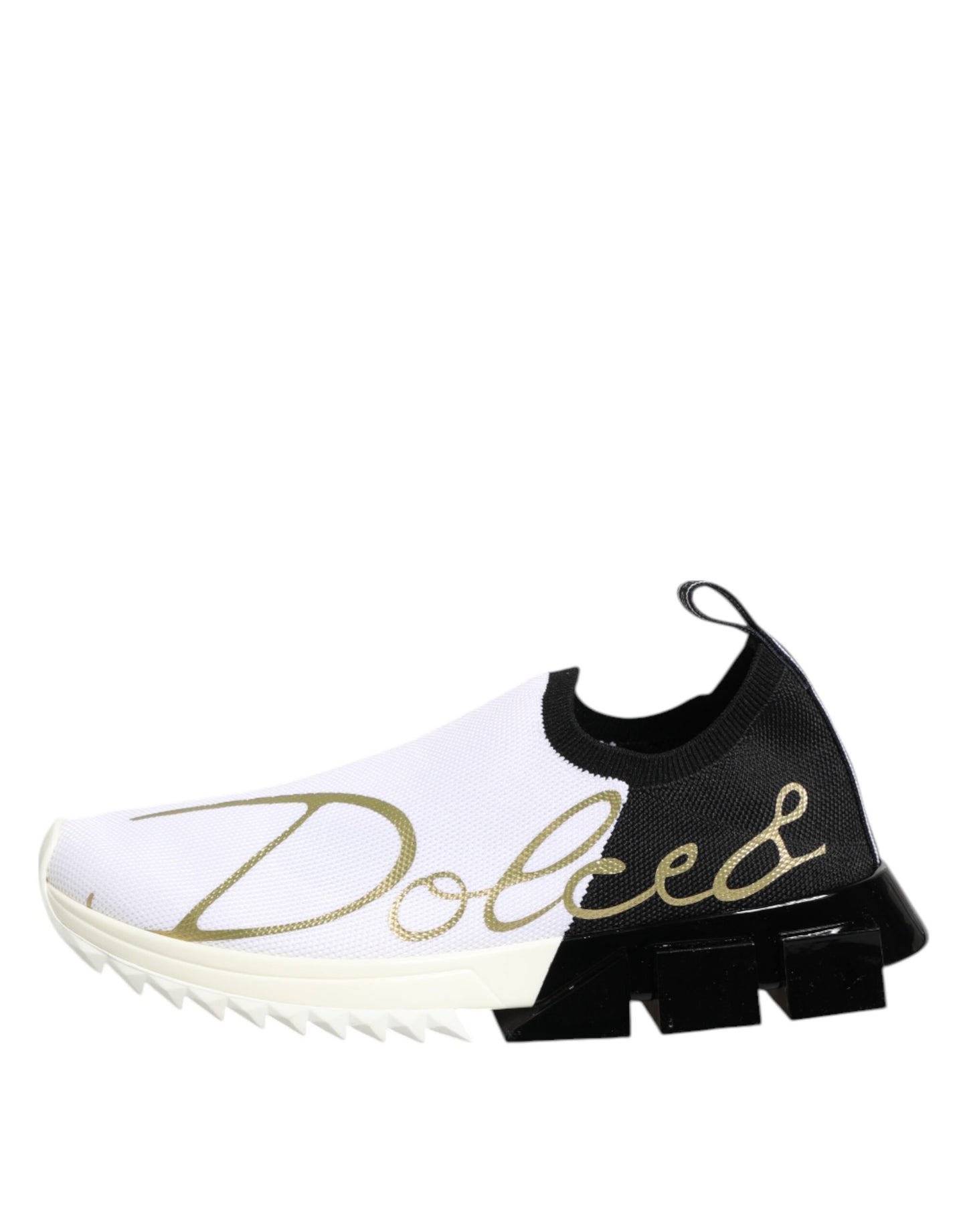 Dolce & Gabbana White Black Low Top Sorrento Sneakers