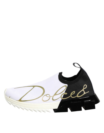 Dolce & Gabbana White Black Low Top Sorrento Sneakers