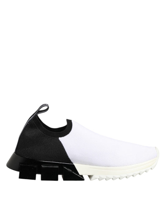 Dolce & Gabbana White Black Low Top Sorrento Sneakers