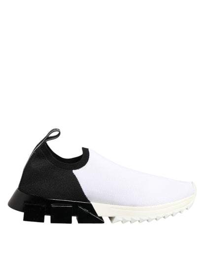 Dolce & Gabbana White Black Low Top Sorrento Sneakers