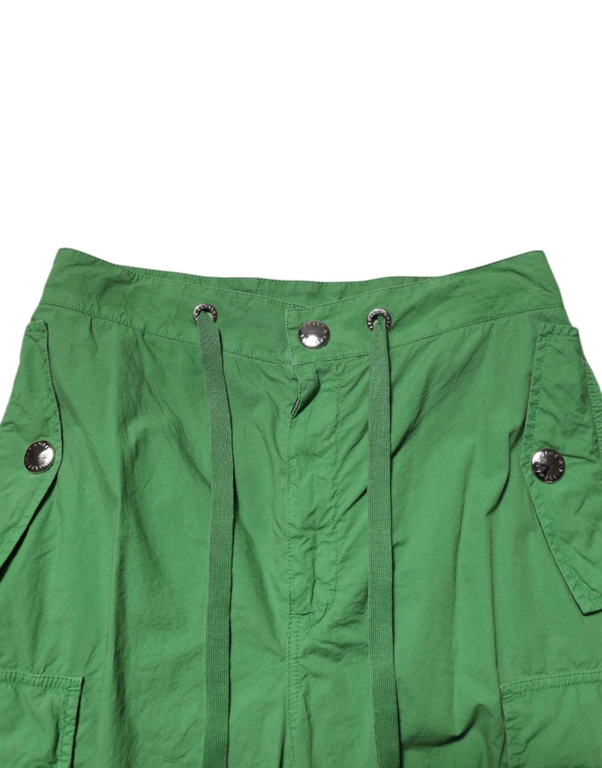 Dolce & Gabbana Green High Waist Cargo Trouser Pants