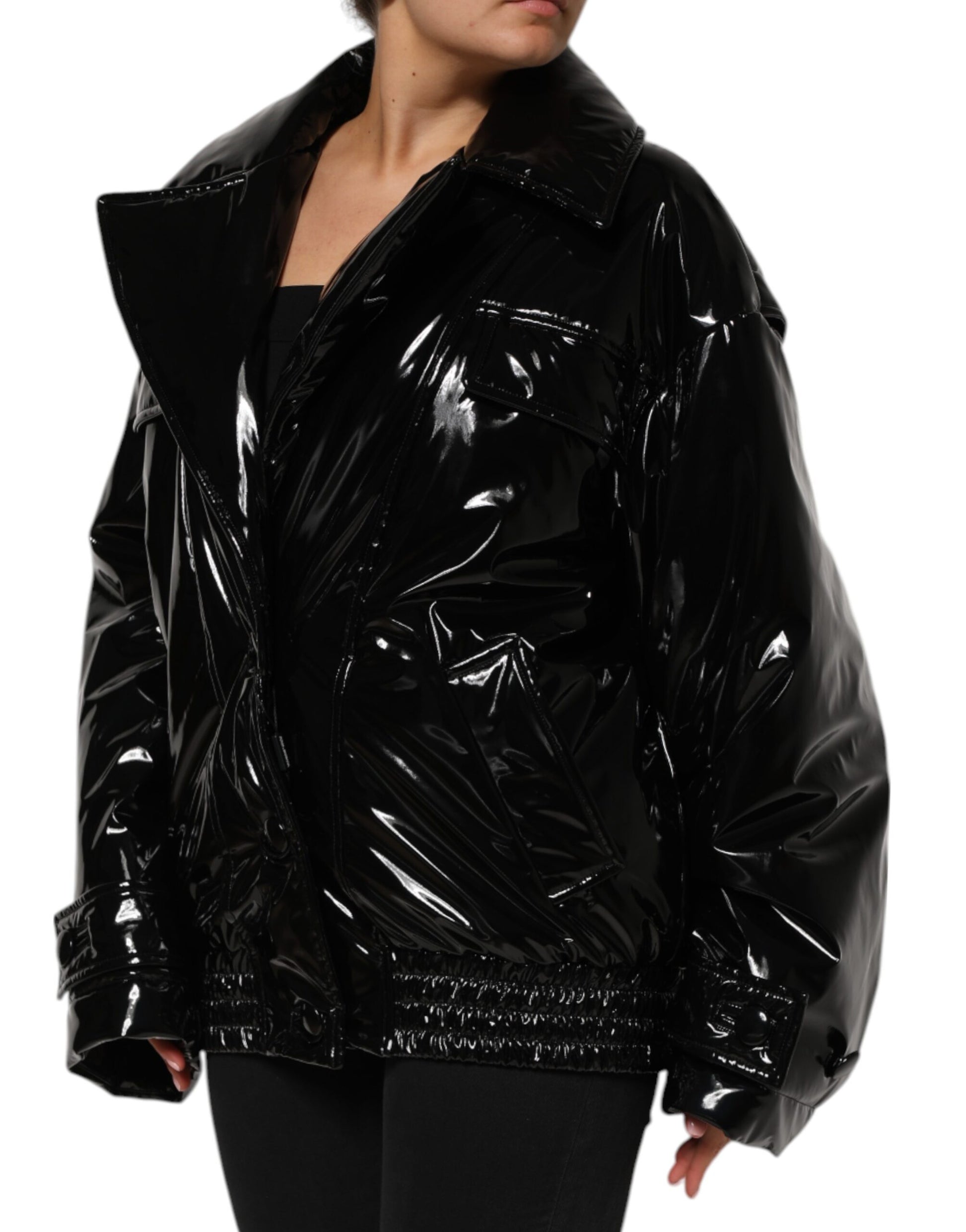 Dolce & Gabbana Black Quilted Puffer Coat