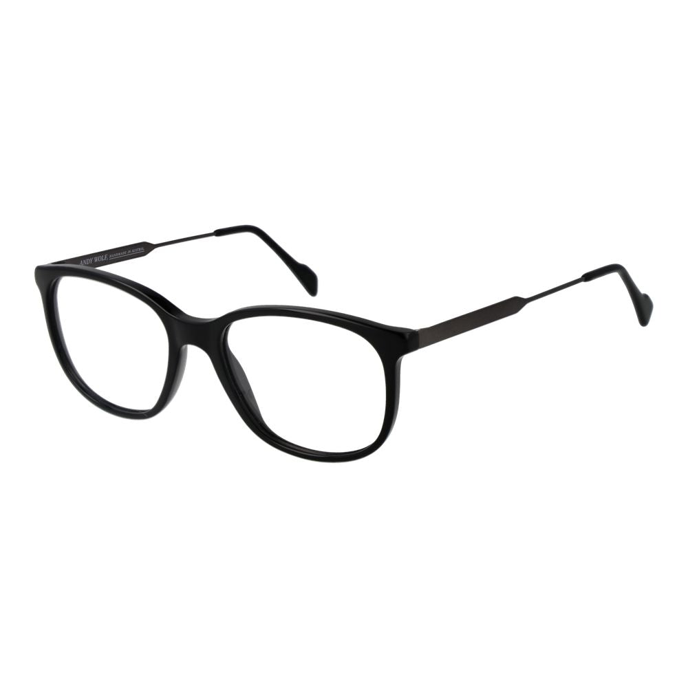 Andy Wolf Black Unisex Optical Frames – Square Full-Rim Design