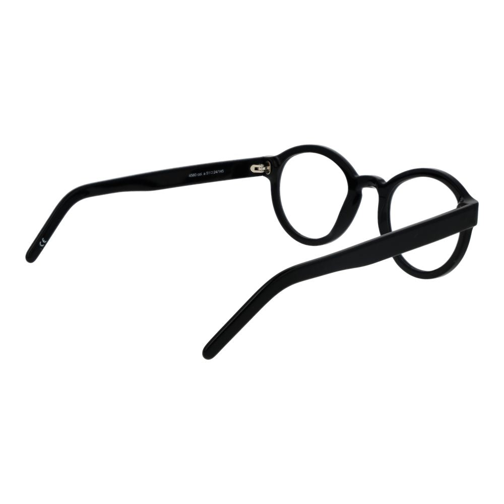 Andy Wolf Black Unisex Optical Frames – Round Full-Rim Design