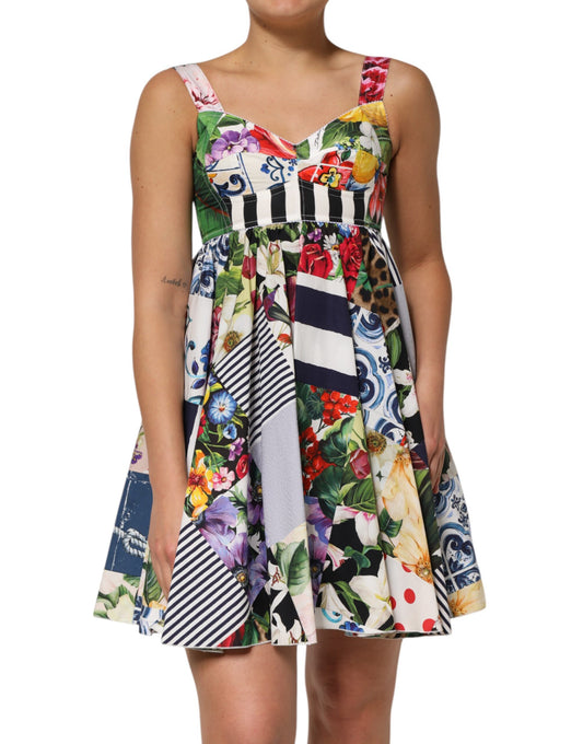 Dolce & Gabbana Multicolor Patchwork A-Line Mini Dress