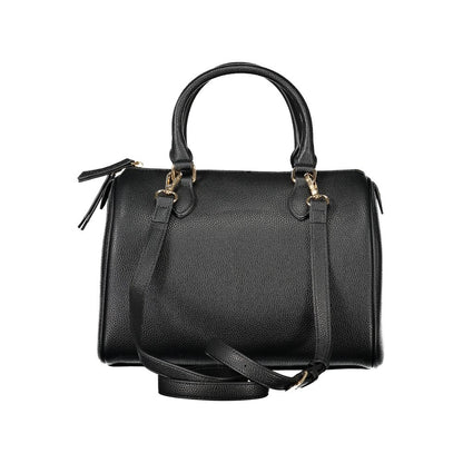 Mario Valentino Black Leather Effect Handbag with Logo Detail