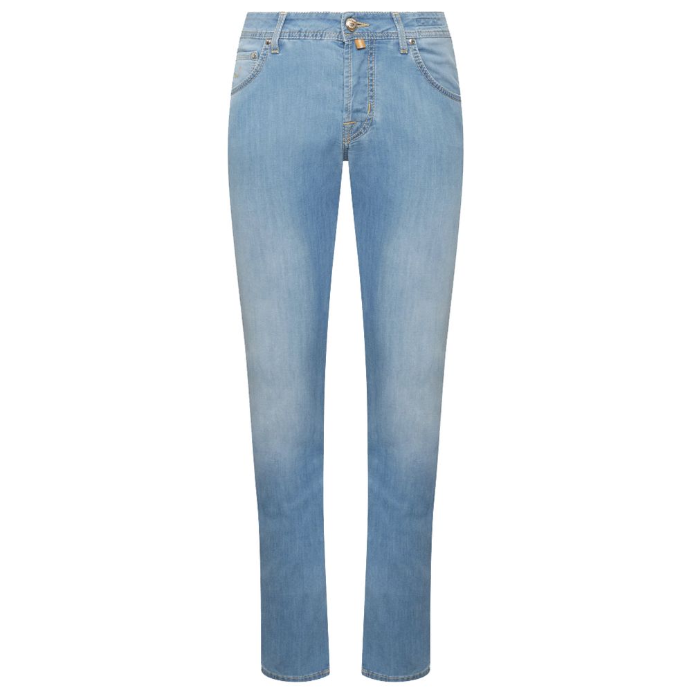 Jacob Cohen Light Blue Cotton Nick Slim Fit Jeans