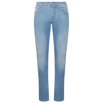Jacob Cohen Light Blue Cotton Nick Slim Fit Jeans