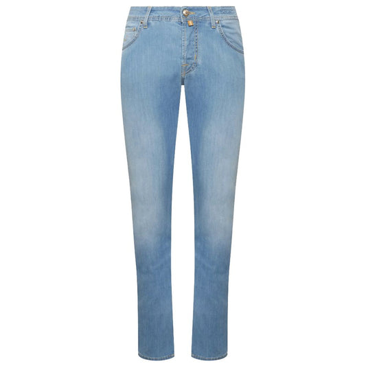 Jacob Cohen Light Blue Cotton Nick Slim Fit Jeans