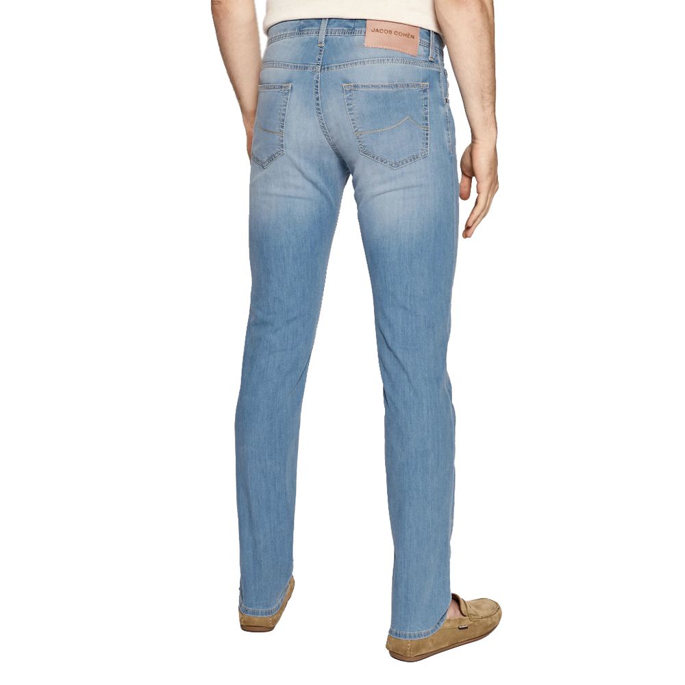 Jacob Cohen Light Blue Cotton Nick Slim Fit Jeans