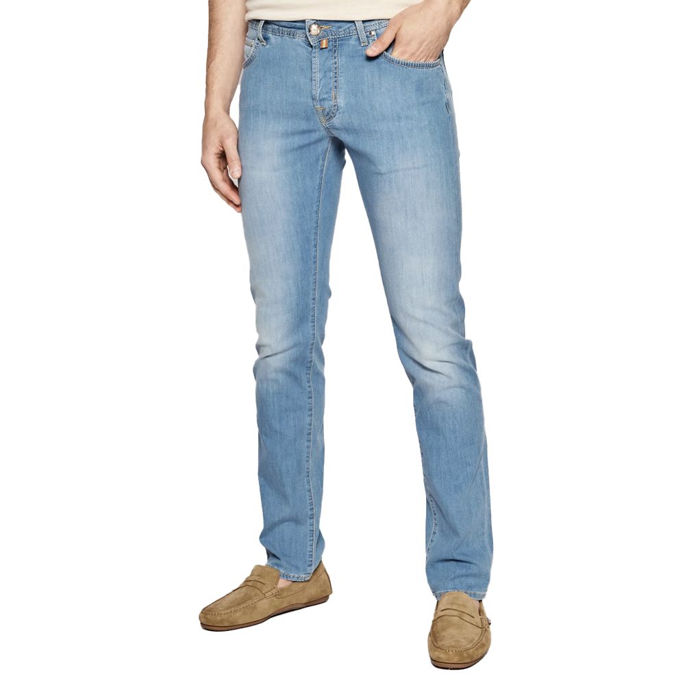 Jacob Cohen Light Blue Cotton Nick Slim Fit Jeans