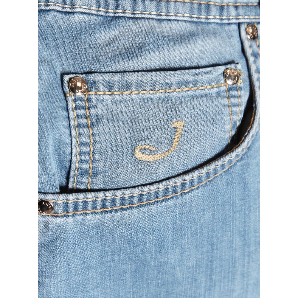 Jacob Cohen Light Blue Cotton Nick Slim Fit Jeans