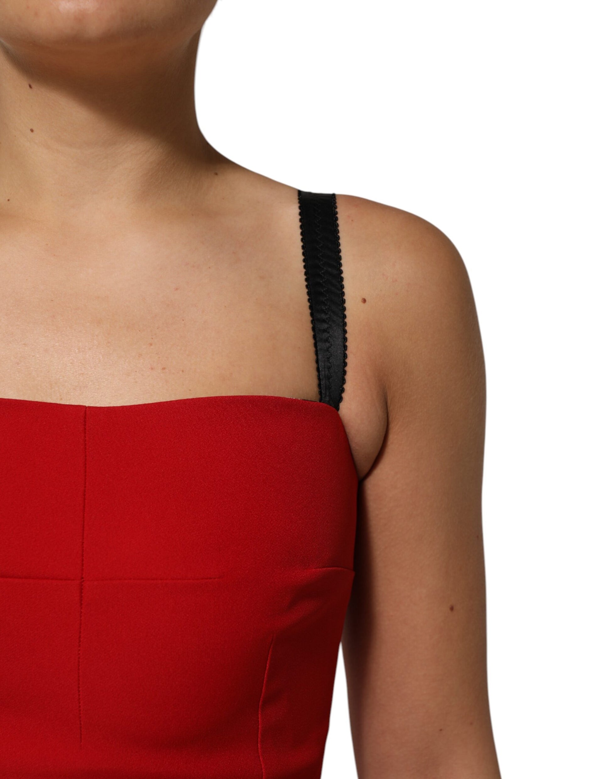 Dolce & Gabbana Red Stretch Bodycon Sheath Dress