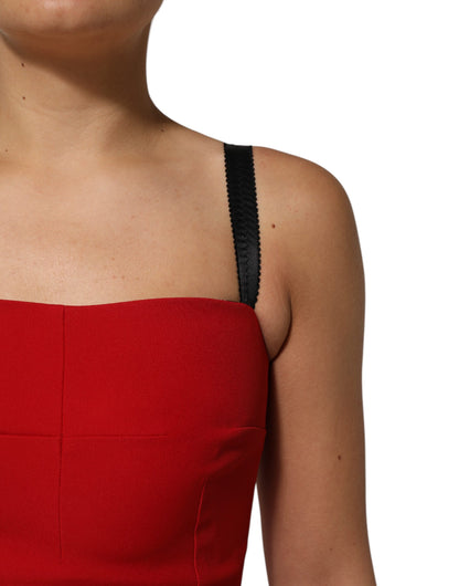 Dolce & Gabbana Red Stretch Bodycon Sheath Dress