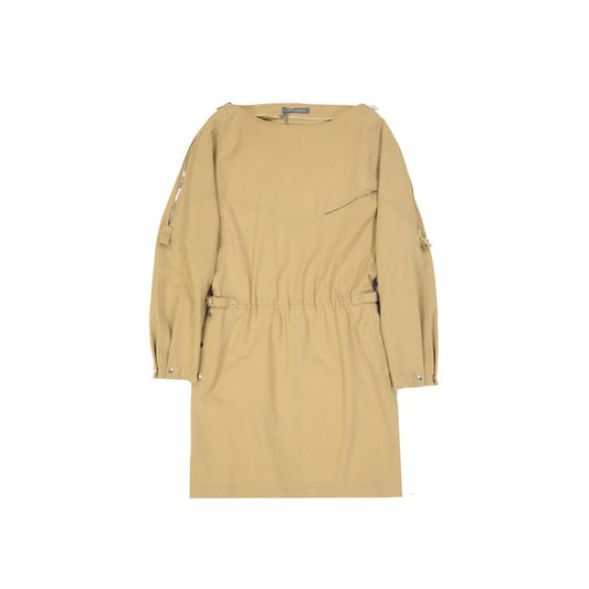 Alberta Ferretti Beige Wool Blend Mini Dress
