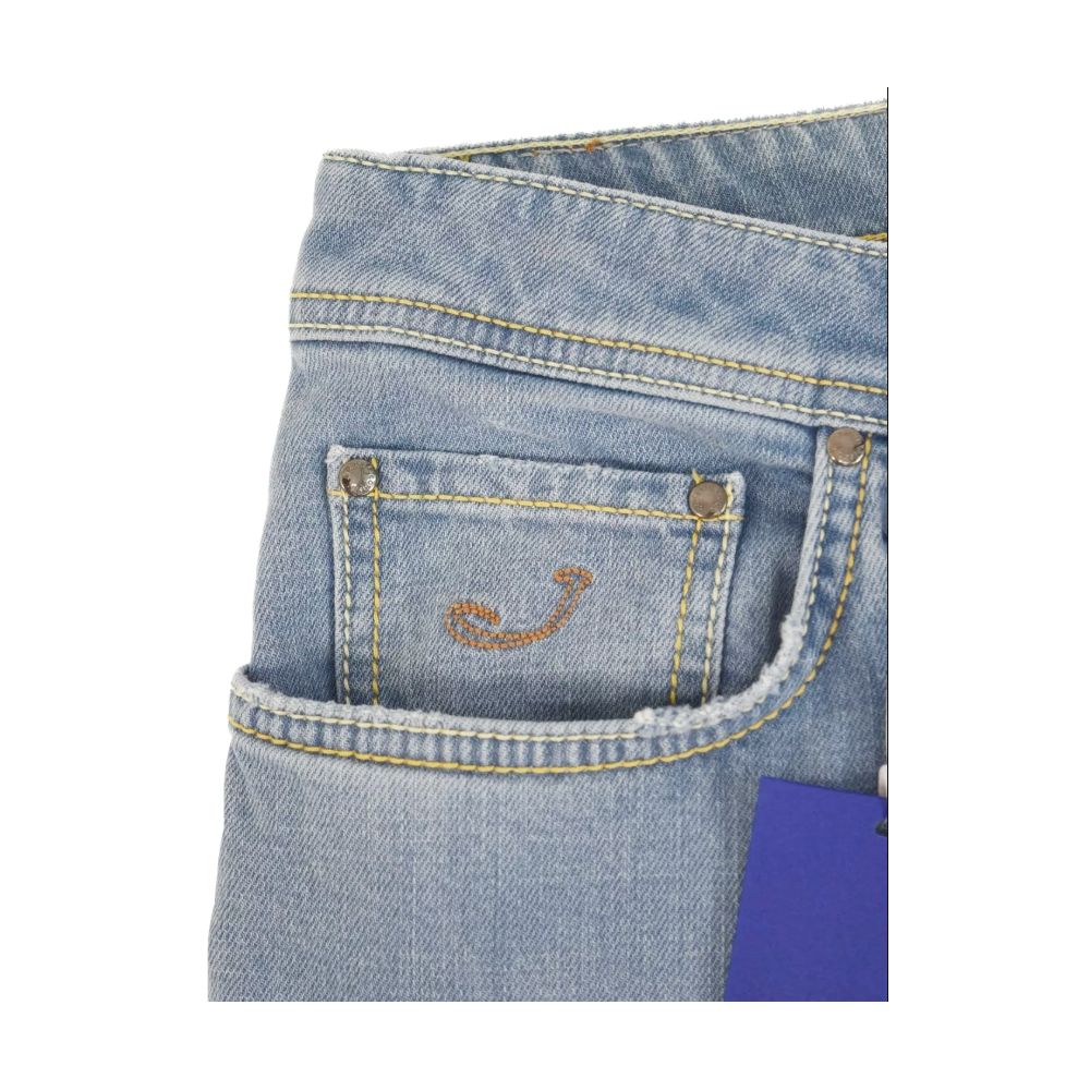 Jacob Cohen Blue Cotton Bard Slim Fit Stretch Jeans