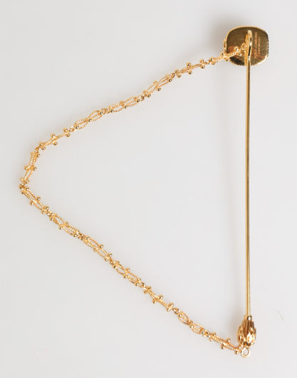 Dolce & Gabbana DG Crown Gold Chain Lapel Pin for Men