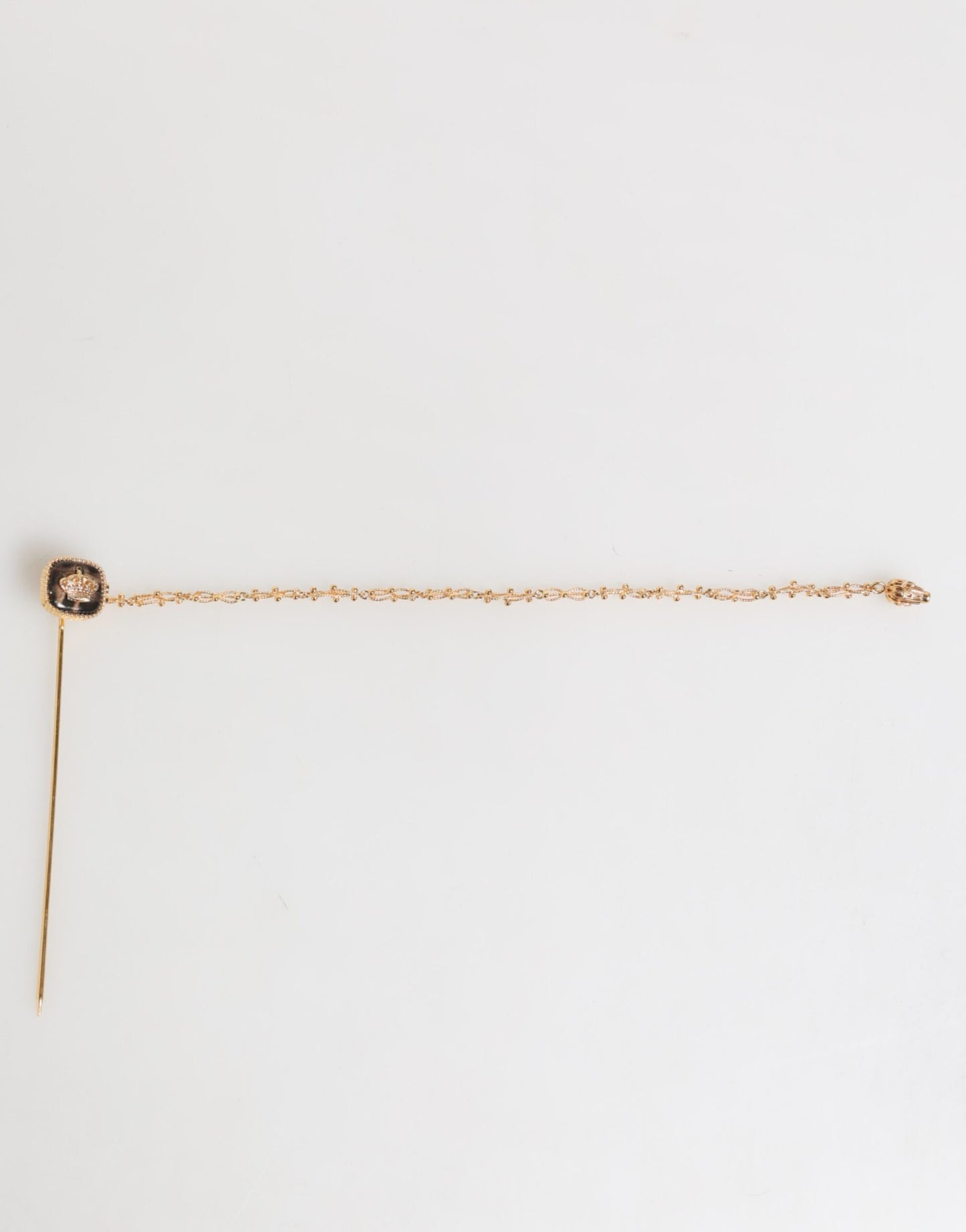 Dolce & Gabbana DG Crown Gold Chain Lapel Pin for Men