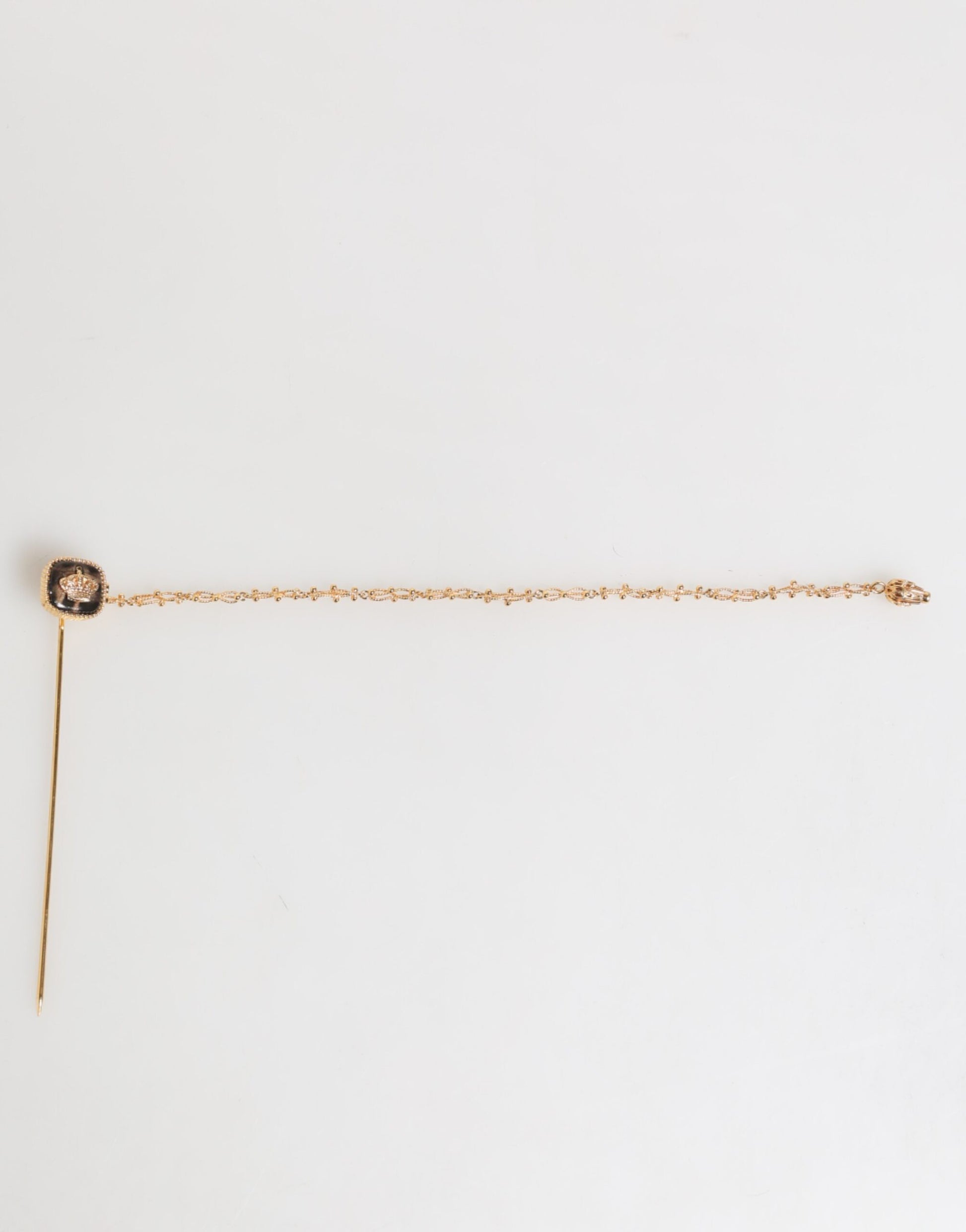 Dolce & Gabbana DG Crown Gold Chain Lapel Pin for Men