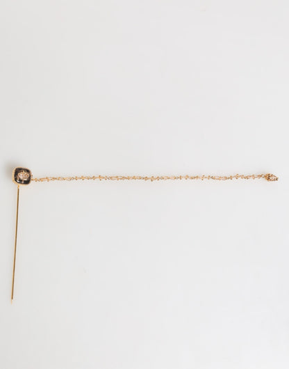 Dolce & Gabbana DG Crown Gold Chain Lapel Pin for Men